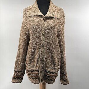 Tundra 100% pure virgin wool cardigan cottage core neutral unique toggle sz S